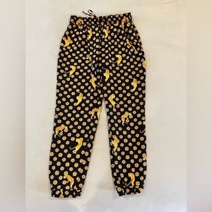 Zara silky, drawstring pants with tiger patter